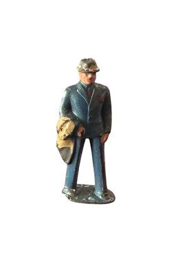 Barclay Manoil Man Wearing Hat & Carrying Coat Lead Figure 1950s 1.75" Tall